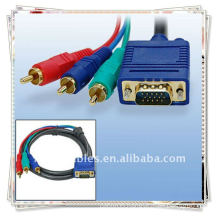 High Quality VGA TO 3RCA M/M CABLE Converting from VGA to RCA signal